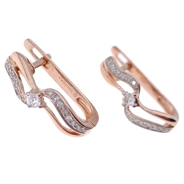 Серьги из золота 585 пробы с бриллиантами