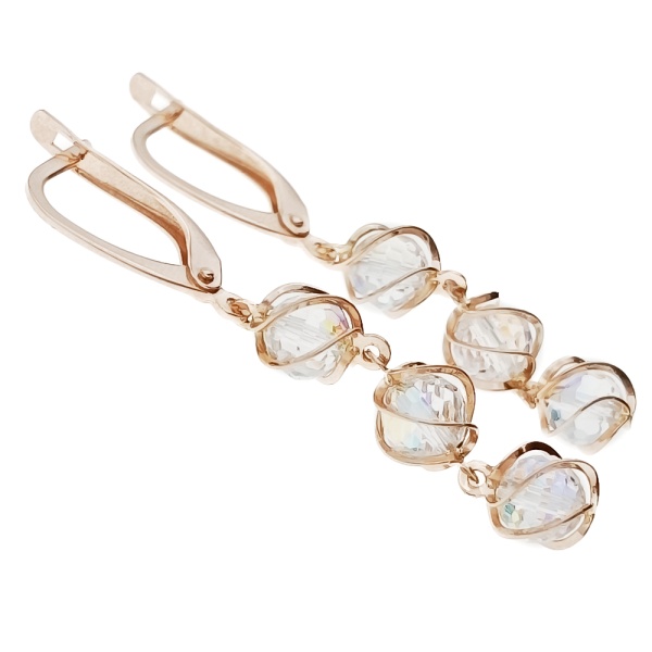 Серьги из золота 585 пробы с фианитом