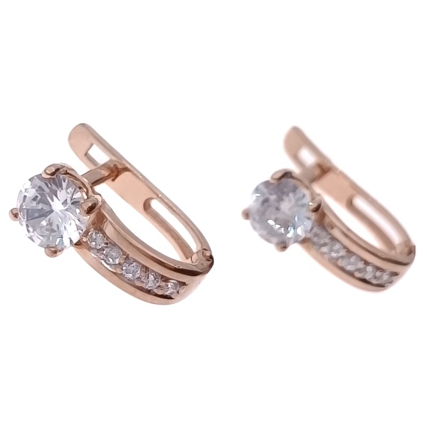 Серьги из золота 585 пробы с фианитом