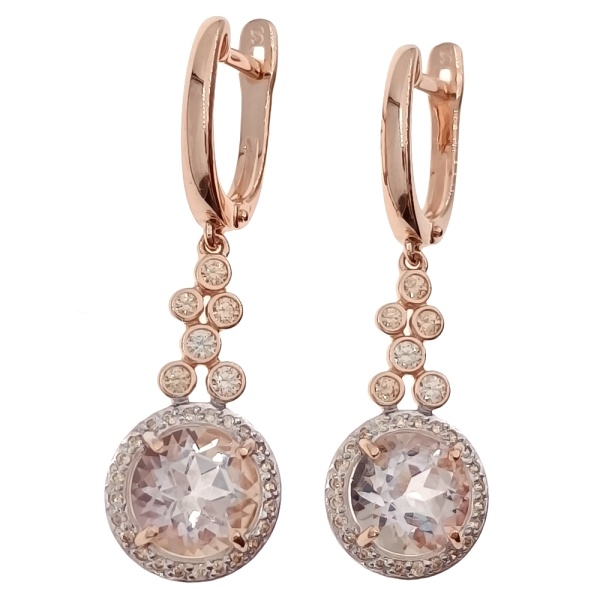 Серьги из золота 585 пробы с фианитом