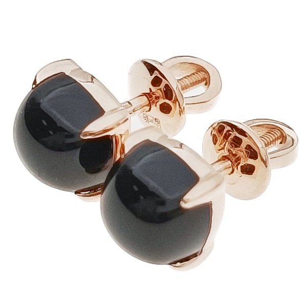 Серьги из золота 585 пробы с агатом