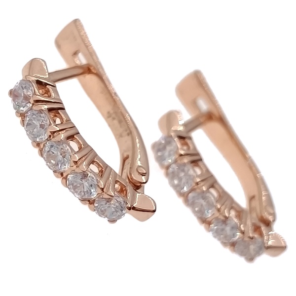 Серьги из золота 585 пробы с фианитом