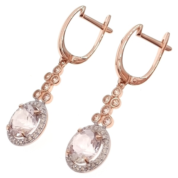 Серьги из золота 585 пробы с фианитом