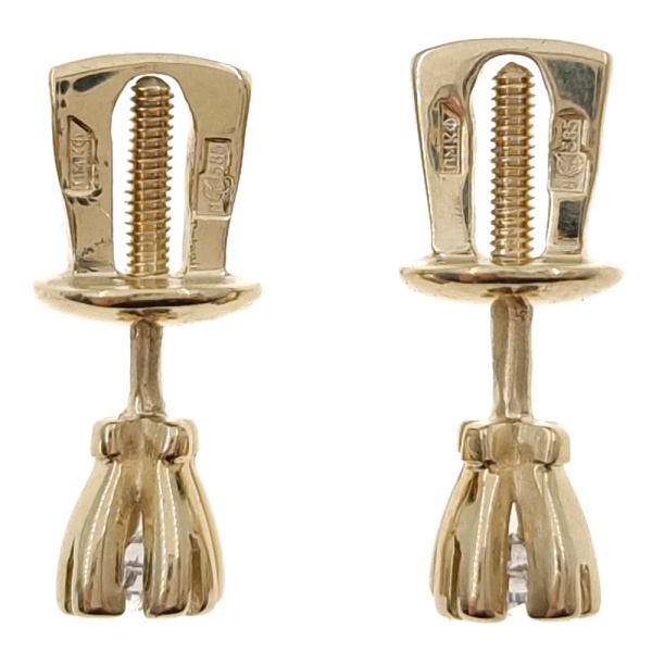 Пусеты из золота 585 пробы с фианитом