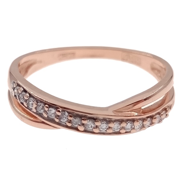 Кольцо из золота 585 пробы с фианитом