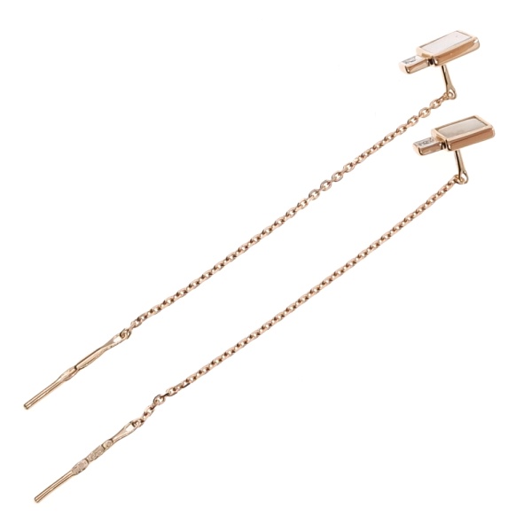 Серьги из золота 585 пробы с бриллиантами и перламутром