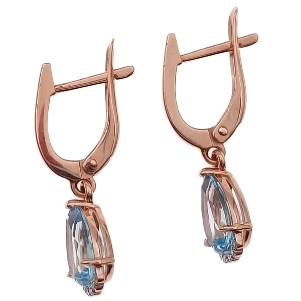 Серьги из золота 585 пробы с бриллиантами