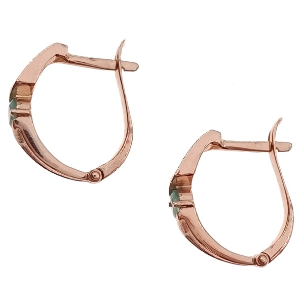 Серьги из золота 585 пробы с изумрудом