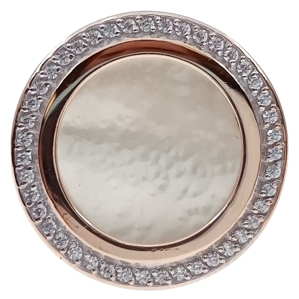 Кольцо из золота 585 пробы с перламутром и фианитом