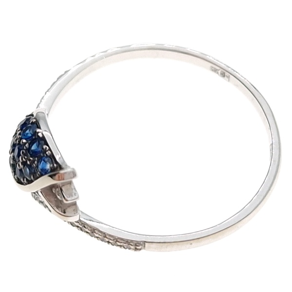 Кольцо из золота 585 пробы с бриллиантами и сапфиром