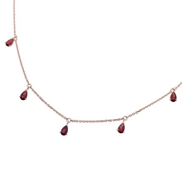 Колье из золота 585 пробы с гранатом