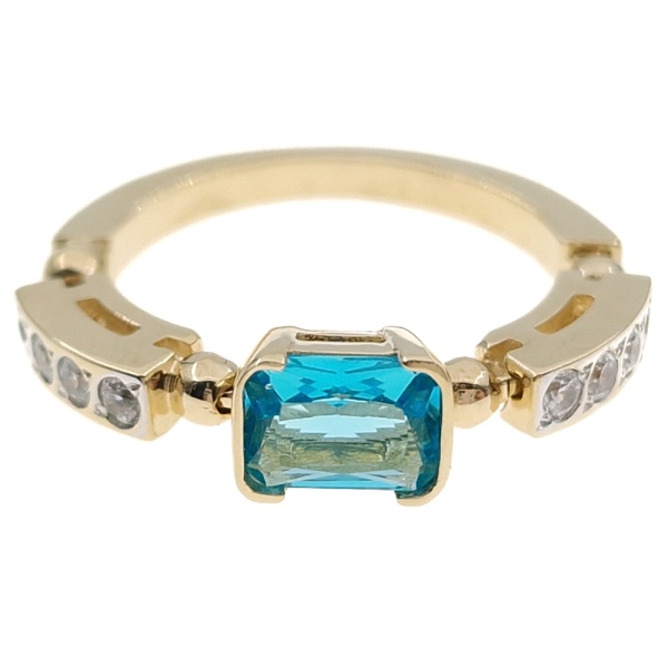 Кольцо из золота 585 пробы с топазом и фианитом