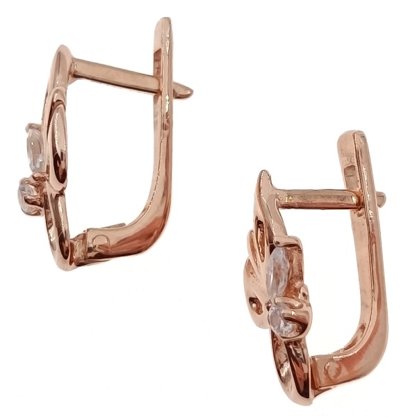 Серьги из золота 585 пробы с фианитом