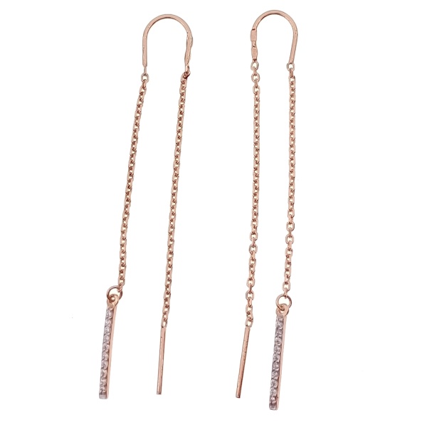 Серьги из золота 585 пробы с фианитом