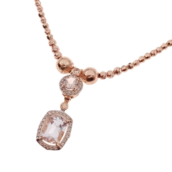 Колье из золота 585 пробы с фианитом