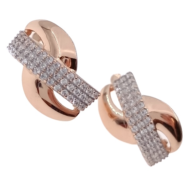 Серьги из золота 585 пробы с фианитом