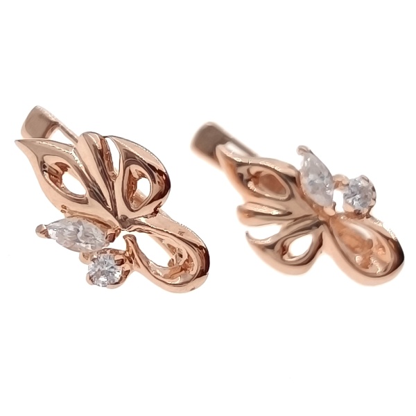 Серьги из золота 585 пробы с фианитом