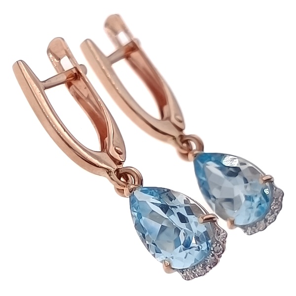 Серьги из золота 585 пробы с бриллиантами