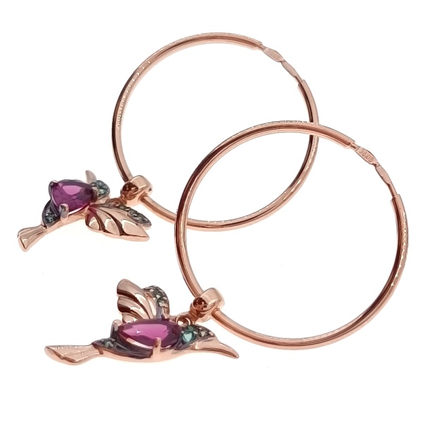 Серьги из золота 585 пробы с фианитом